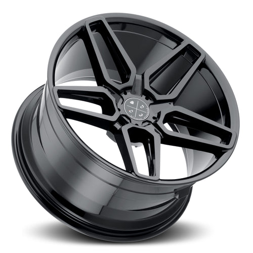 BD-17-5 22x10.5 Front | 22x10.5 Rear Gloss Black Finish *NEW* (Set of 4 wheels)