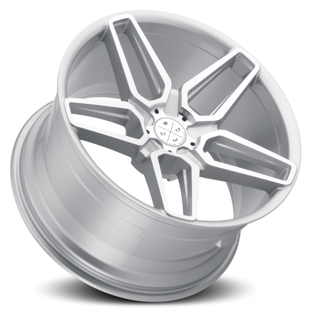 BD-17-5 Silver 22x10.5 Wheels Set - Machine Face Finish — 5x120