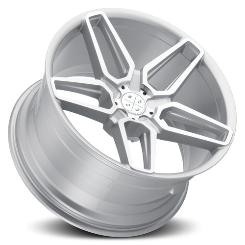 BD-17-5 22x9 Front | 22x10.5 Rear Silver w/ Machine Face Finish *NEW* (Set of 4 wheels)
