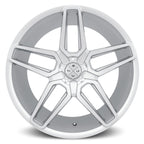 BD-17-5 Silver 22x10.5 Wheels Set - Machine Face Finish — 5x115